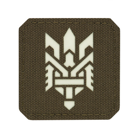 M-Tac нашивка Тризуб (стилізація) Laser Cut мала Ranger Green/GID