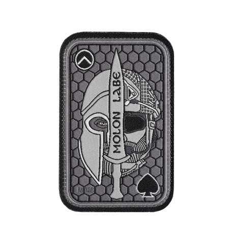 M-Tac нашивка Molon Labe Ace (жаккард) сіра