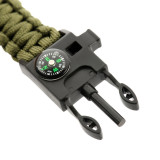 M-Tac браслет паракорд з компасом, висікачем іскор і свистком Olive M-Tac браслет паракорд з компасом, висікачем іскор і свистком Olive