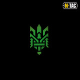 M-Tac нашивка Тризуб (стилізація) Laser Cut горизонтальна чорна/GID