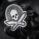 M-Tac наклейка No Knife - No Life світловідбиваюча чорна/біла M-Tac наклейка No Knife - No Life світловідбиваюча чорна/біла