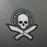 M-Tac наклейка No Knife - No Life світловідбиваюча чорна/біла M-Tac наклейка No Knife - No Life світловідбиваюча чорна/біла