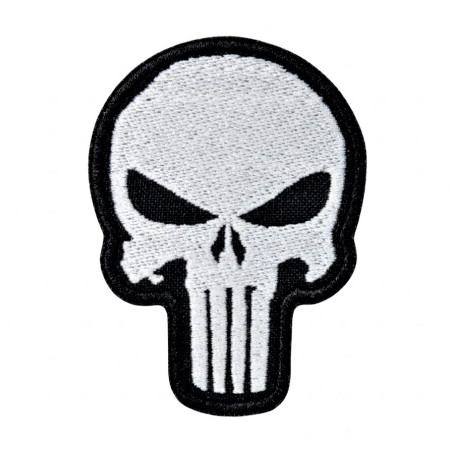 Нашивка шеврон  Punisher Каратель череп Біла