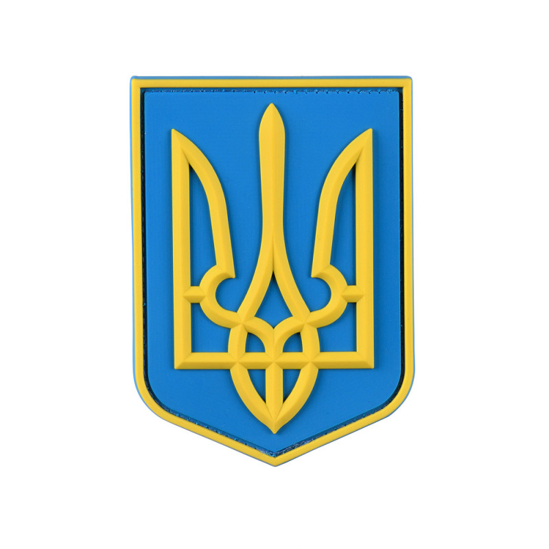 Нашивка герб України| PVC 3D кольорова, 9×7 см, на липучці Нашивка герб України| PVC 3D кольорова, 9×7 см, на липучці