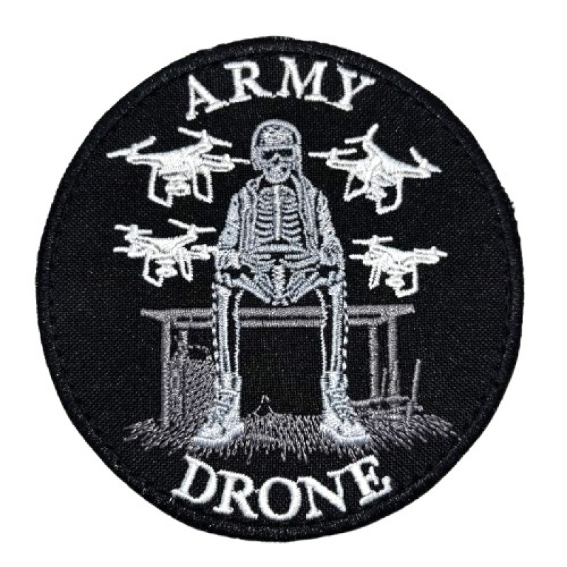 Нашивка Army Drone | 9 см, Чорна/Біла Нашивка Army Drone | 9 см, Чорна/Біла