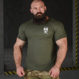 Футболка з принтом No sacritice No victory CoolMax олива Футболка з принтом No sacritice No victory CoolMax олива