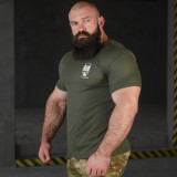 Футболка з принтом No sacritice No victory CoolMax олива Футболка з принтом No sacritice No victory CoolMax олива