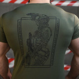 Футболка з принтом Дівчина Мілітарі Tactical Pin-up CoolMax Олива