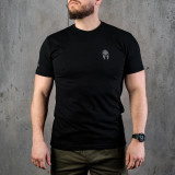 Футболка з принтом Spartan Стрейч-котон Чорна