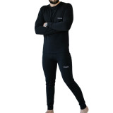 Термобілизна чоловіча Columbia на флісі, комплект зимової термобілизни Чорна Термобілизна чоловіча Columbia на флісі, комплект зимової термобілизни Чорна