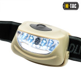 M-Tac ліхтарик налобний на батарейках  4+1 LED світла олива