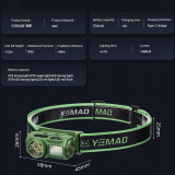 Налобний ліхтар на акумуляторі YEMAO YM-T614, 380LM,(Біле+червоне світло) Налобний ліхтар на акумуляторі YEMAO YM-T614, 380LM,(Біле+червоне світло)