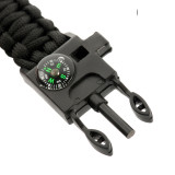 M-Tac браслет паракорд з компасом, висікачем іскор і свистком Black M-Tac браслет паракорд з компасом, висікачем іскор і свистком Black