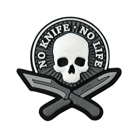 M-Tac нашивка No Knife - No Life 3D PVC Black/White