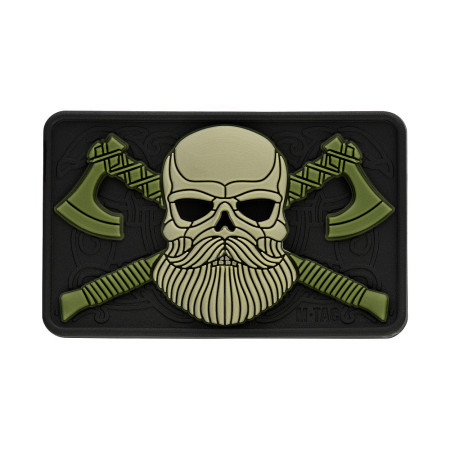 M-Tac нашивка Bearded Skull 3D PVC Black/Olive