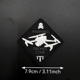 Нашивка шеврон Дрон Drones Zone PVC чорний Нашивка шеврон Дрон Drones Zone PVC чорний