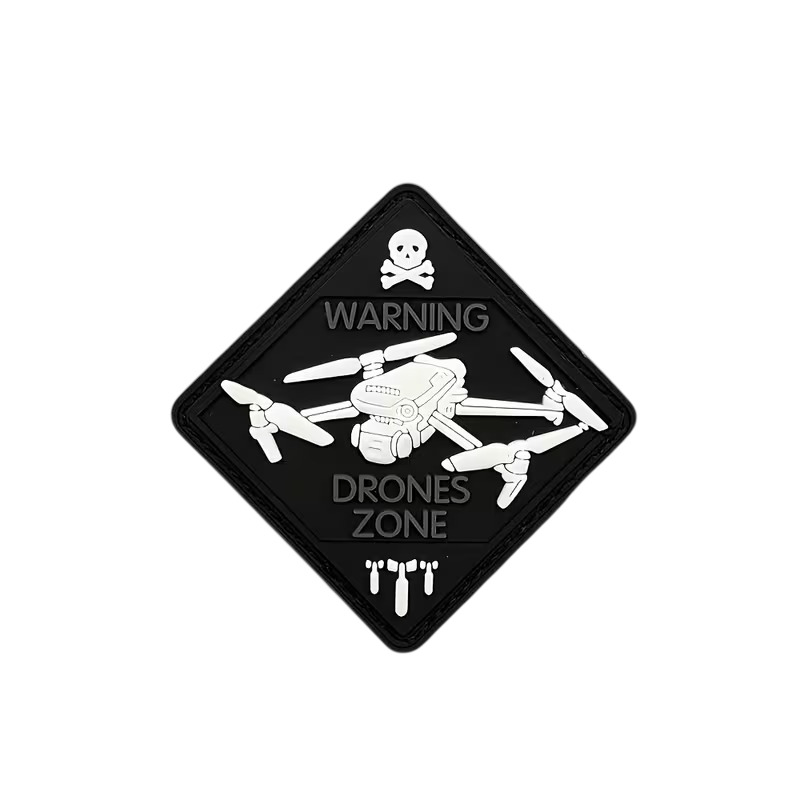 Нашивка шеврон Дрон Drones Zone PVC чорний Нашивка шеврон Дрон Drones Zone PVC чорний