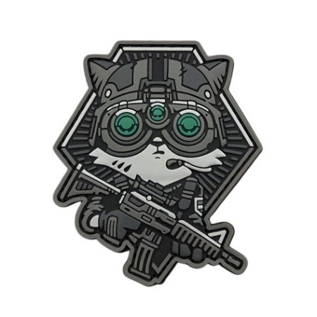 Нашивка шеврон Єнот Розвідник Raccoon PVC сіра