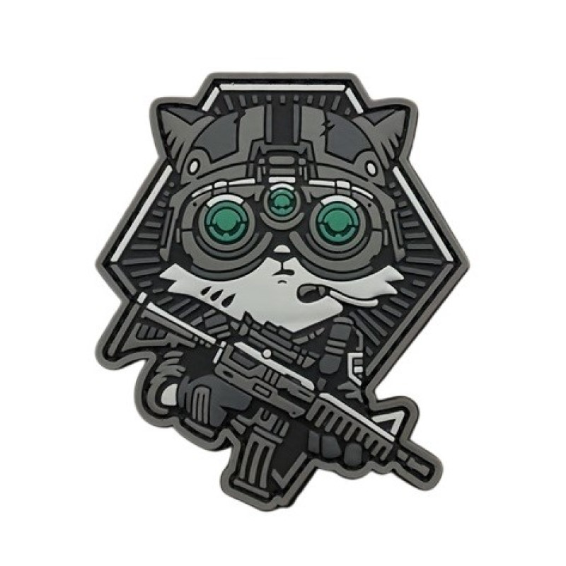 Нашивка шеврон Єнот Розвідник Raccoon PVC сіра Нашивка шеврон Єнот Розвідник Raccoon PVC сіра