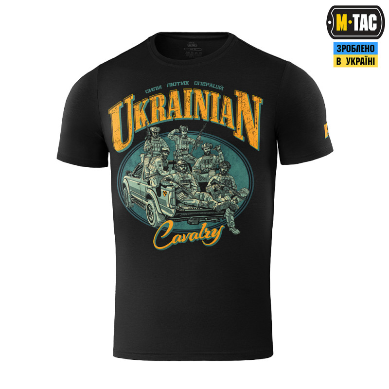 M-Tac футболка з принтом Ukrainian Cavalry чорна (Black) M-Tac футболка з принтом Ukrainian Cavalry чорна (Black)
