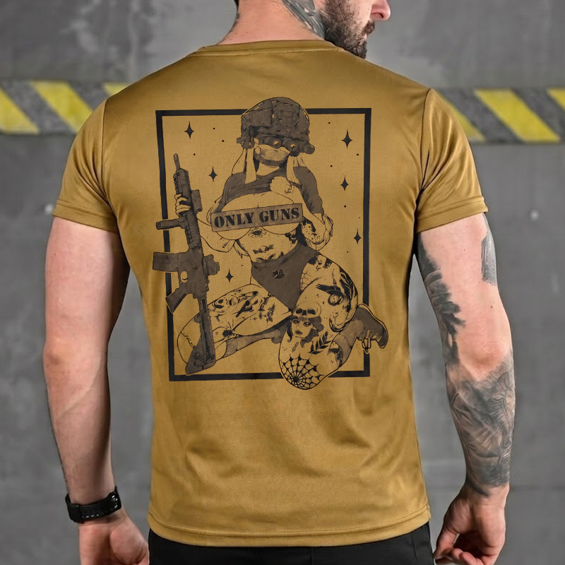 Футболка з принтом Дівчина Мілітарі Only Guns Tactical Pin-up CoolMax койот Футболка з принтом Дівчина Мілітарі Only Guns Tactical Pin-up CoolMax койот