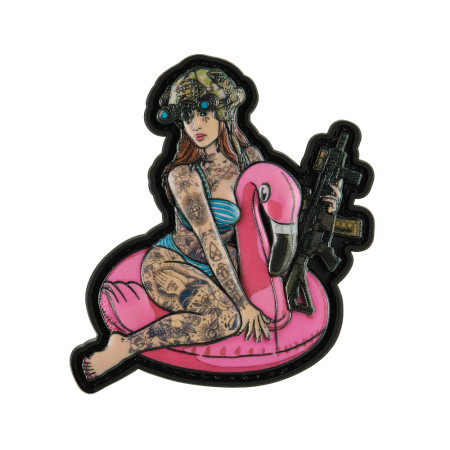 Нашивка Flamingo girl PVC Нашивка Flamingo girl PVC