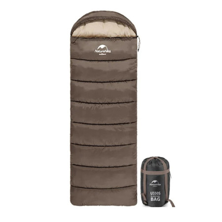 Спальник з капюшоном Naturehike U150 NH20MSD07, (11°C), правий, коричневий Спальник з капюшоном Naturehike U150 NH20MSD07, (11°C), правий, коричневий