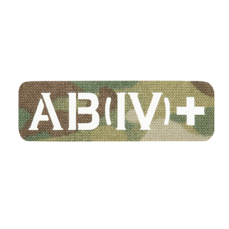 M-Tac нашивка група крові AB (IV) + наскрізна Laser Cut 25х80 Multicam