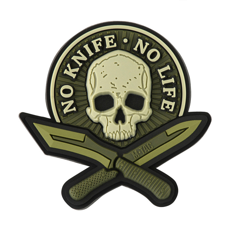 M-Tac нашивка No Knife - No Life 3D PVC Olive M-Tac нашивка No Knife - No Life 3D PVC Olive